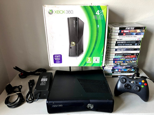 Boxed black xbox 360 - boxed, slim